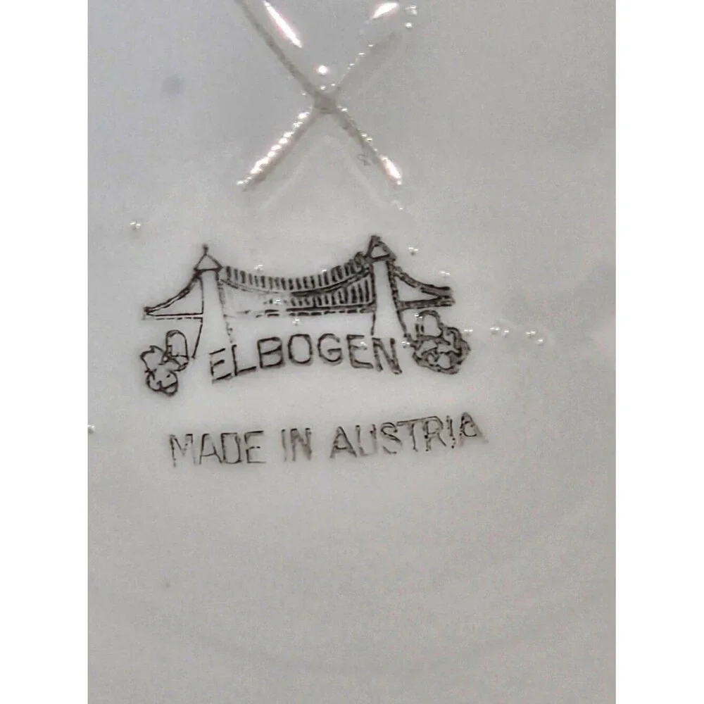 Antique Elbogen Austria Porcelain Sugar Bowl Pink Roses Gold Gilt Vanity Dish